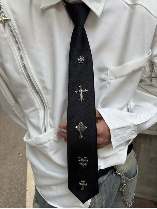 Other - Custom chrome black metal neck tie